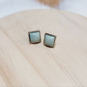 Jade Enamel Square studs